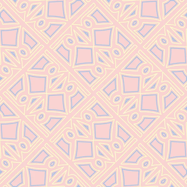 Розовый Геометрический Бесшовный Фон Разноцветный Узор Обоев Текстиля Тканей — стоковый вектор