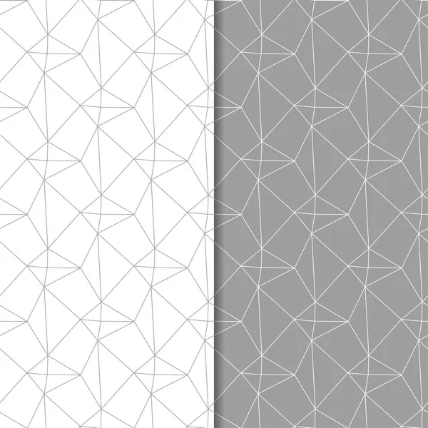 Adornos Geométricos Gris Blanco Conjunto Patrones Sin Costura Para Tela — Vector de stock