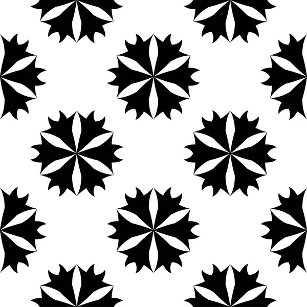 Adorno Floral Negro Sobre Fondo Blanco Patrón Sin Costuras Para — Archivo Imágenes Vectoriales