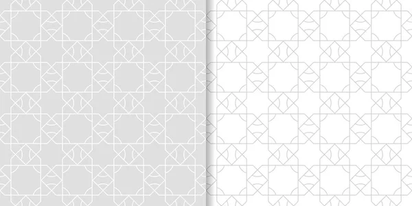 Světle Šedá Geometrická Sada Bezešvé Vzory Pro Web Textil Tapety — Stockový vektor