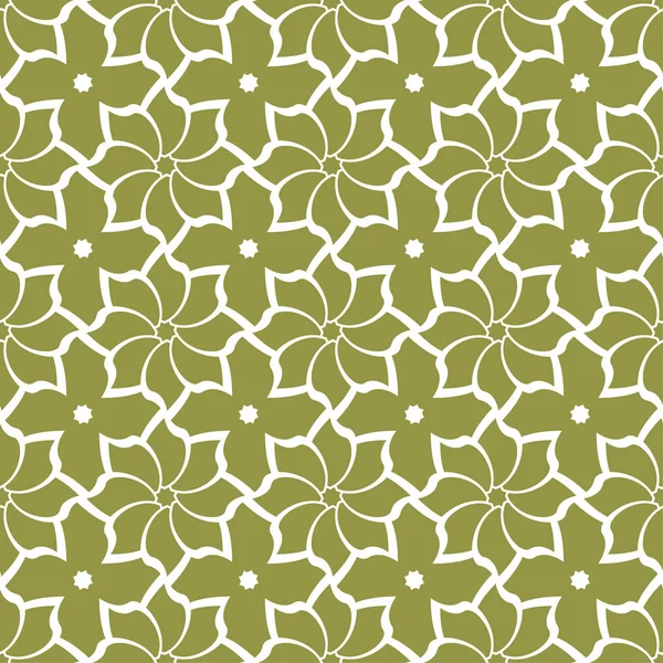 Zeytin yeşil zemin üzerine beyaz çiçekler. Tekstil ve duvar kağıtları için süs seamless modeli