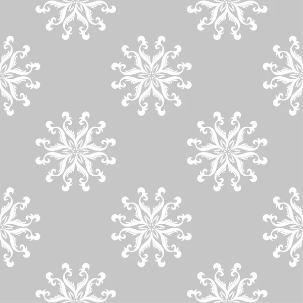 Enfeite Floral Cinza Branco Padrão Sem Costura Para Têxteis Papéis — Vetor de Stock