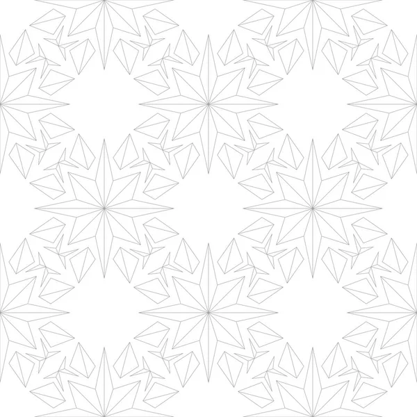 白い背景の光灰色の花の飾り テキスタイルや壁紙のためのシームレスなパターン — ストックベクタ