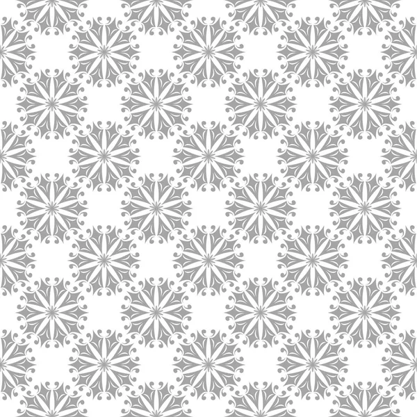 Jasny Szary Biały Kwiatowy Ornament Jednolity Wzór Włókienniczych Tapety — Wektor stockowy