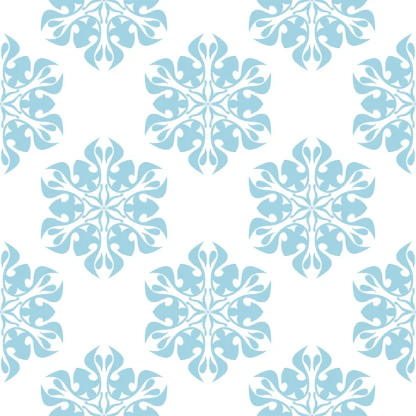 浅蓝色和白色的花饰 纺织品和墙纸无缝图案 — 图库矢量图片
