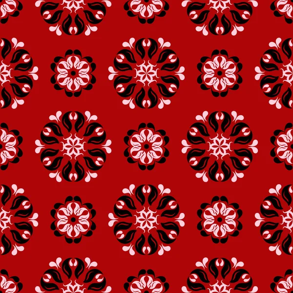 Kırmızı zemin üzerine çiçek seamless modeli. Arka plan duvar kağıtları, Tekstil ve kumaş için