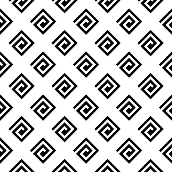 白い背景の黒い幾何学的なプリントです Web テキスタイルや壁紙のためのシームレスなパターン — ストックベクタ
