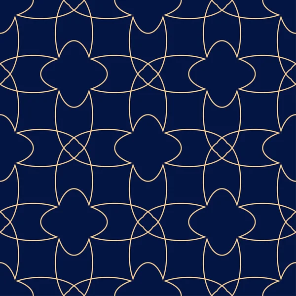 Adorno Geométrico Patrón Inconsútil Azul Dorado Para Tela Textiles Fondos — Vector de stock