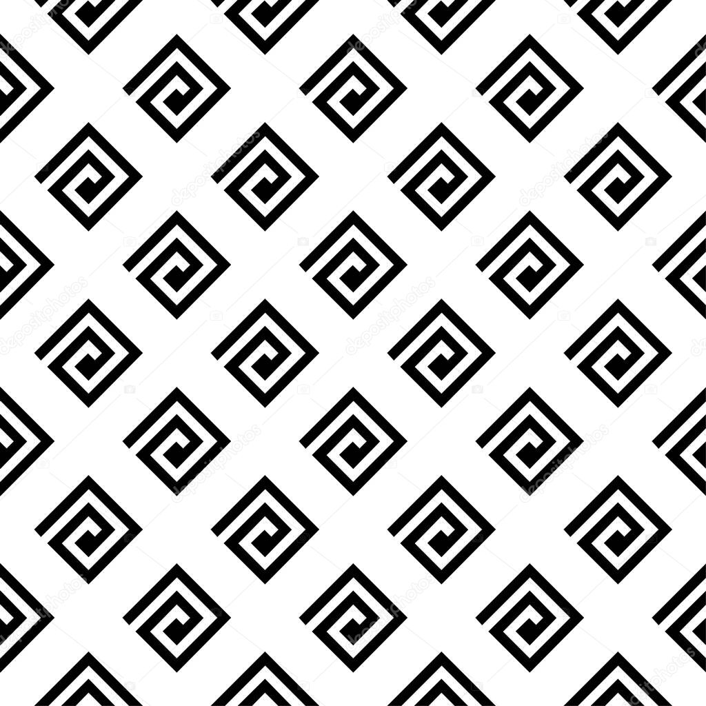Black geometric print on white background. Seamless pattern for web, textile and wallpapers