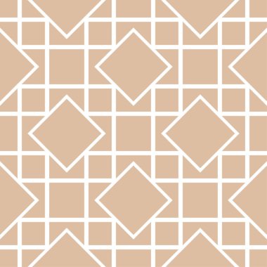 Bej ve beyaz geometrik yazdırın. Web, Tekstil ve duvar kağıtları için seamless modeli