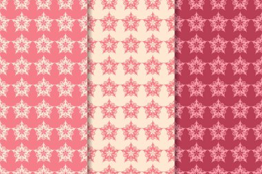 Çiçek süsler kümesi. Kiraz kırmızısı dikey Dikişsiz desen. Duvar kağıdı arka plan