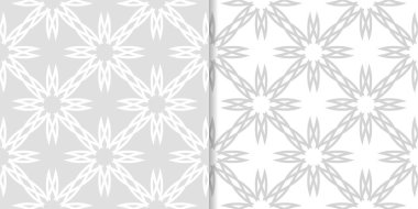 Işık gri çiçek süsler. Tekstil ve duvar kağıtları için dikişsiz desen seti