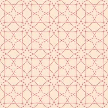 Kırmızı ve bej geometrik süsleme. Web, Tekstil ve duvar kağıtları için seamless modeli