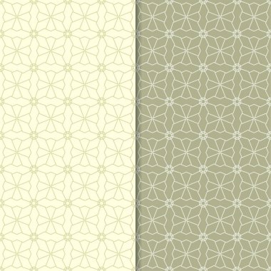 Web, Tekstil ve duvar kağıtları için dikişsiz desen zeytin yeşili geometrik ayarla