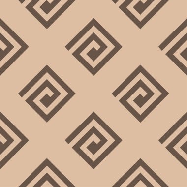 Bej ve kahverengi geometrik yazdırın. Web, Tekstil ve duvar kağıtları için seamless modeli