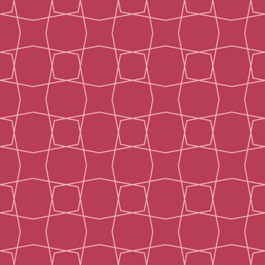 Kırmızı ve soluk pembe geometrik süsleme. Web, Tekstil ve duvar kağıtları için seamless modeli