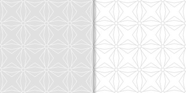 Açık gri geometrik yazdırır. Web, Tekstil ve duvar kağıtları için dikişsiz desen seti