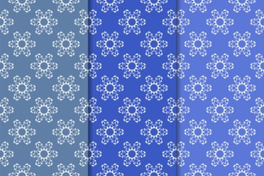 Çiçek süsler kümesi. Mavi dikey Dikişsiz desen. Duvar kağıdı arka plan