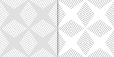 Geometrik süsler kümesi. Web, Tekstil ve duvar kağıtları için ışık gri Dikişsiz desen