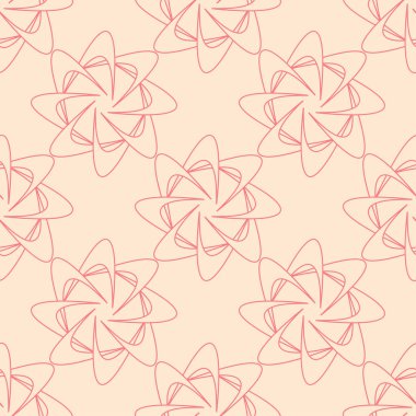 Kırmızı ve bej geometrik süsleme. Web, Tekstil ve duvar kağıtları için seamless modeli