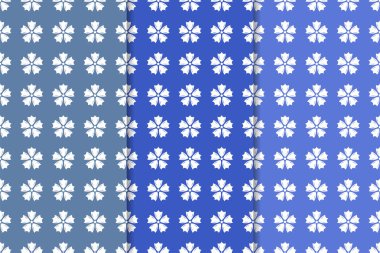 Çiçek süsler kümesi. Mavi dikey Dikişsiz desen. Duvar kağıdı arka plan