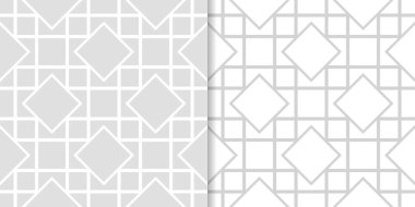 Açık gri geometrik yazdırır. Web, Tekstil ve duvar kağıtları için dikişsiz desen seti