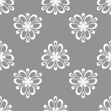 Çiçek gri seamless modeli. Çiçeğe öğeleri için duvar kağıdı arka plan.