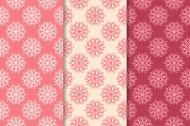 Kırmızı çiçekli süsler kümesi. Kiraz pembe dikey Dikişsiz desen. Duvar kağıdı arka plan