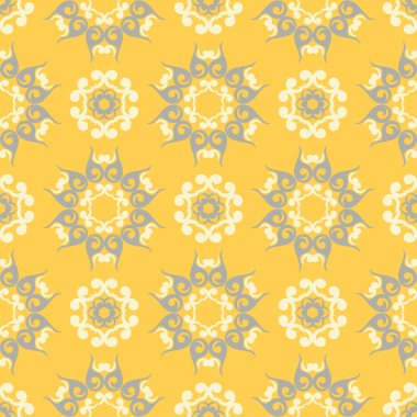 Çiçek arka plan. Sarı gri ve beyaz Dikişsiz desen duvar kağıdı, Tekstil ve kumaş için