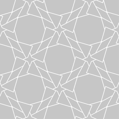 Gri ve beyaz geometrik tek renkli süs. Web, Tekstil ve duvar kağıtları için seamless modeli