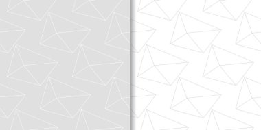 Poligonal ışık gri geometrik süsler. Web, Tekstil ve duvar kağıtları için dikişsiz desen seti