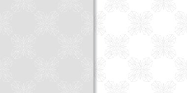 Işık gri çiçek arka planlar. Tekstil ve duvar kağıtları için dikişsiz desen seti