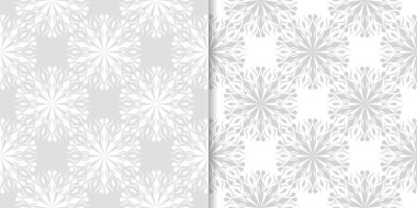 Işık gri çiçek arka planlar. Tekstil ve duvar kağıtları için dikişsiz desen seti