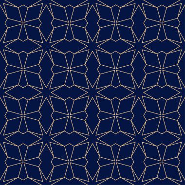 Geometrik süsleme. Altın mavi seamless modeli web, Tekstil ve duvar kağıtları için