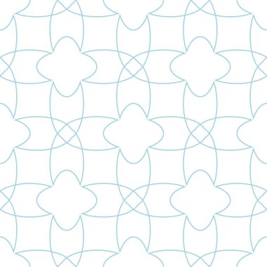 Geometrik süsleme. Beyaz ve mavi seamless modeli web, Tekstil ve duvar kağıtları için