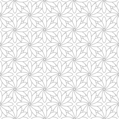 Beyaz arka plan üzerine açık gri çiçek süsleme. Tekstil ve duvar kağıtları için seamless modeli