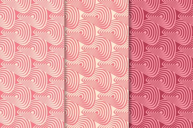 Kiraz kırmızısı geometrik süsler. Web, Tekstil ve duvar kağıtları için dikey Dikişsiz desen seti