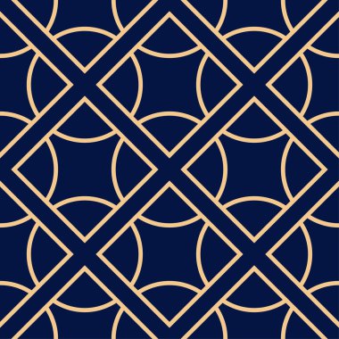 Altın mavi geometrik seamless modeli web, Tekstil ve duvar kağıtları için