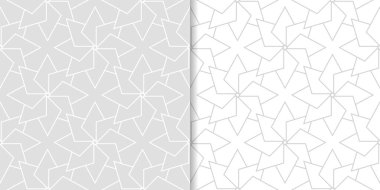 Işık gri geometrik süsler. Web, Tekstil ve duvar kağıtları için dikişsiz desen seti