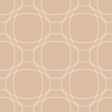 Bej ve beyaz geometrik süsleme. Web, Tekstil ve duvar kağıtları için seamless modeli