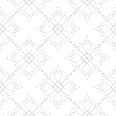 Beyaz arka plan üzerine açık gri çiçek süsleme. Tekstil ve duvar kağıtları için seamless modeli