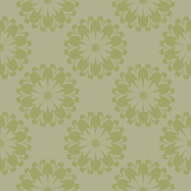 Zeytin yeşili çiçek süsleme. Tekstil ve duvar kağıtları için seamless modeli