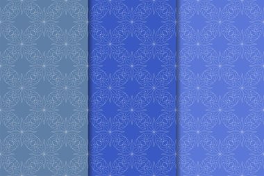 Çiçek süsler kümesi. Mavi dikey Dikişsiz desen. Duvar kağıdı arka plan