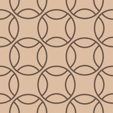 Bej ve kahverengi geometrik süsleme. Web, Tekstil ve duvar kağıtları için seamless modeli