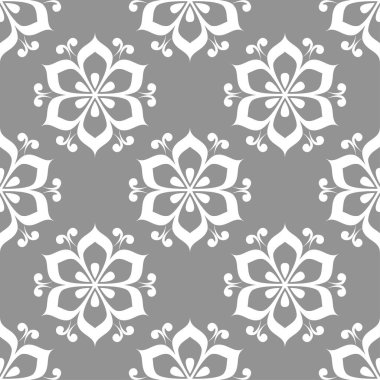 Çiçek gri seamless modeli. Çiçeğe öğeleri için duvar kağıdı arka plan.