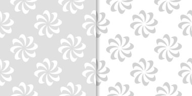 Işık gri çiçek süs tasarımlar. Tekstil ve duvar kağıtları için dikişsiz desen seti