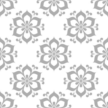 Çiçek gri seamless modeli. Çiçeğe öğeleri için duvar kağıdı arka plan.