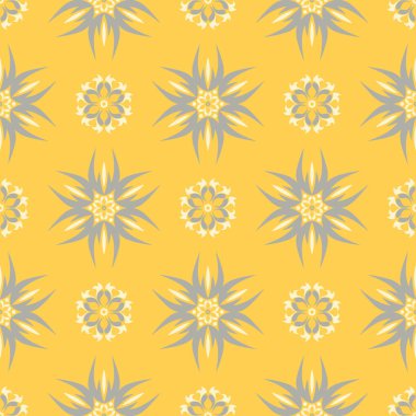 Sorunsuz çiçek desenli. Parlak sarı arka plan duvar kağıtları, Tekstil ve kumaş için çiçek tasarımları ile