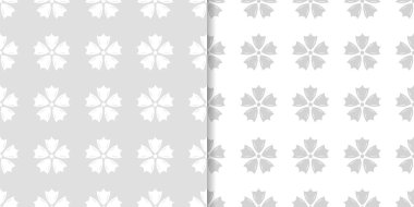 Işık gri çiçek arka planlar. Tekstil ve duvar kağıtları için dikişsiz desen seti