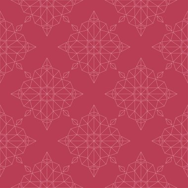 Kırmızı zemin üzerine çiçek süsleme. Tekstil ve duvar kağıtları için seamless modeli